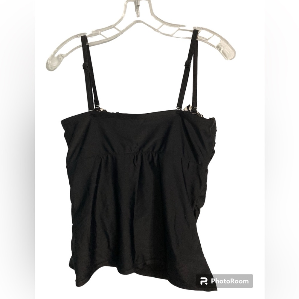 Croft & Barrow zebra ruffle tankini top size 14 - Picture 3 of 6